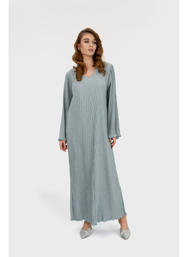 Ophelia Women’s Pleated Dress – Elegant Soft Blue Maxi Dress with Flowy Fabric for Casual & Occasion Wear - Image 1